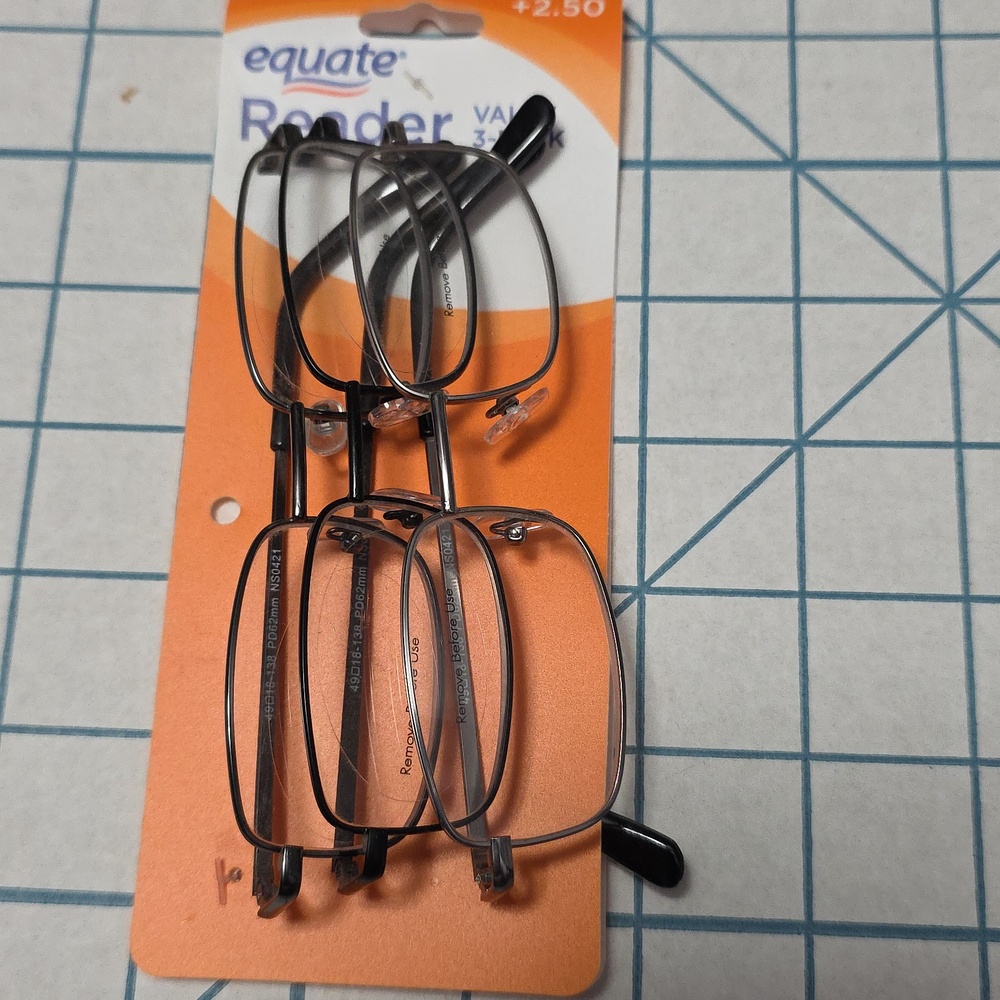 Equate Men's Black Metal Reading Glasses Set - Multipack, +2.50